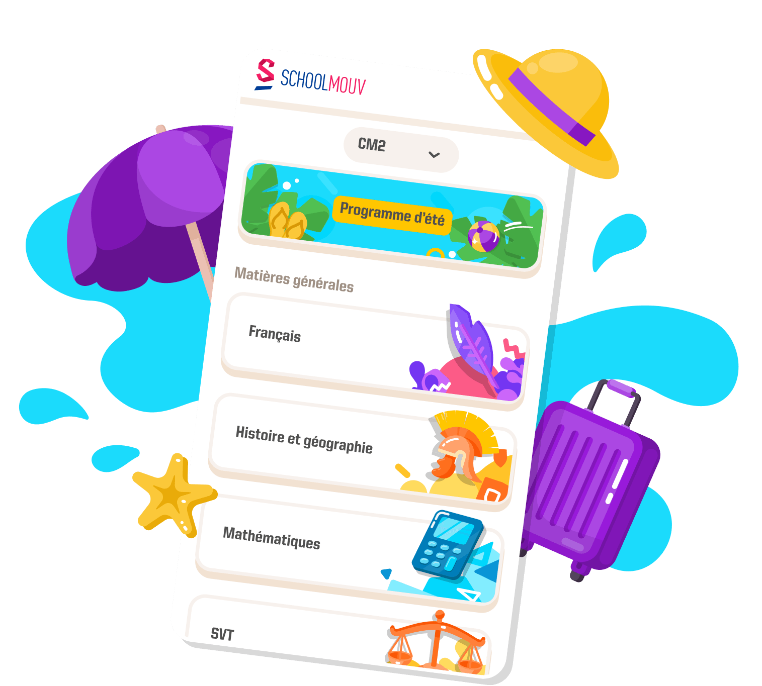 Cahier de vacances en ligne SchoolMouv